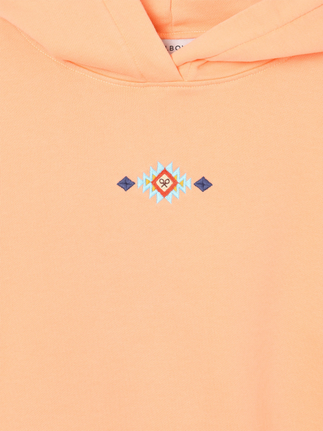 Sweat à capuche femme raquette ethnique orange