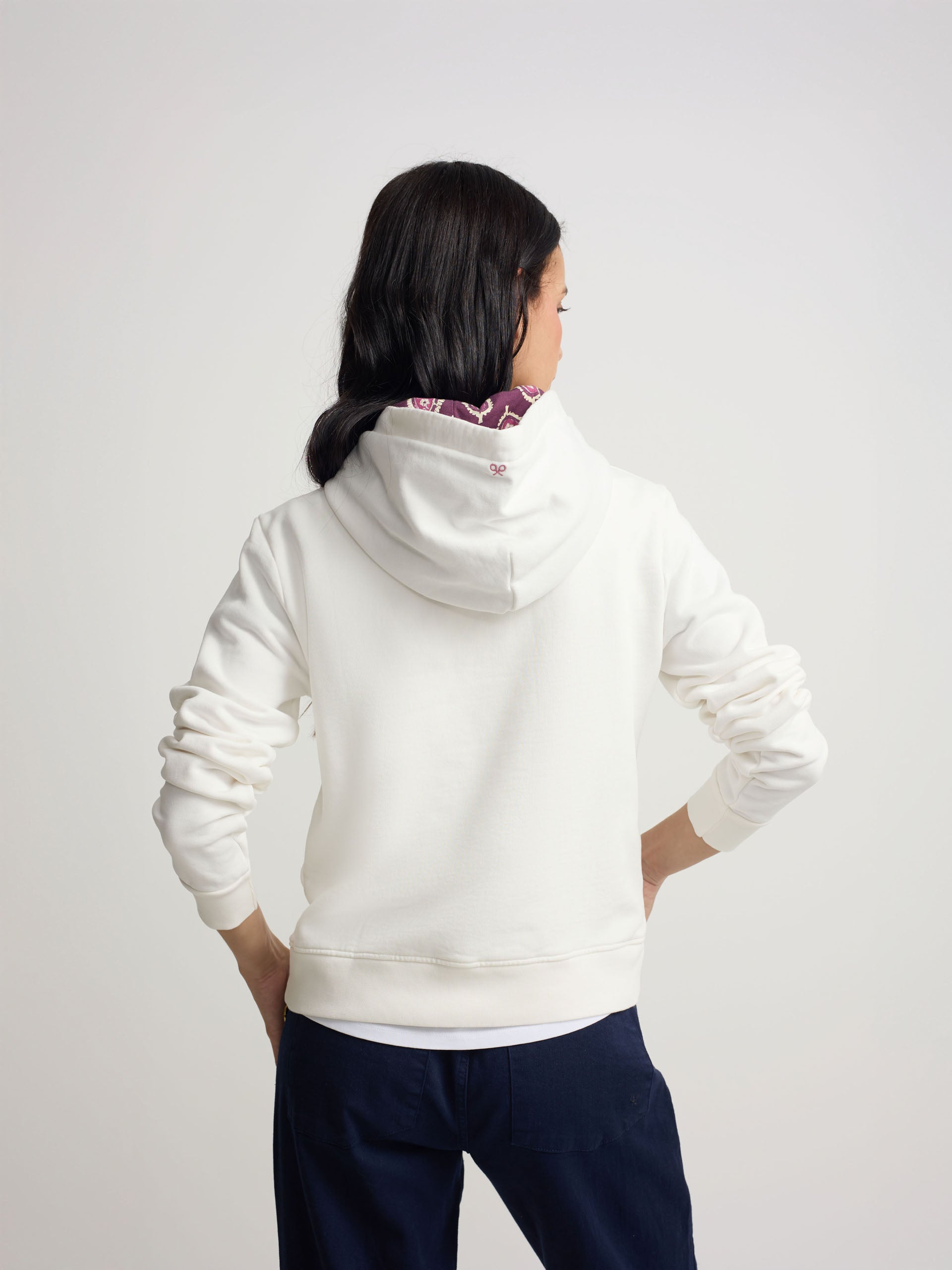 Sweat à capuche en ikat brut pour femme