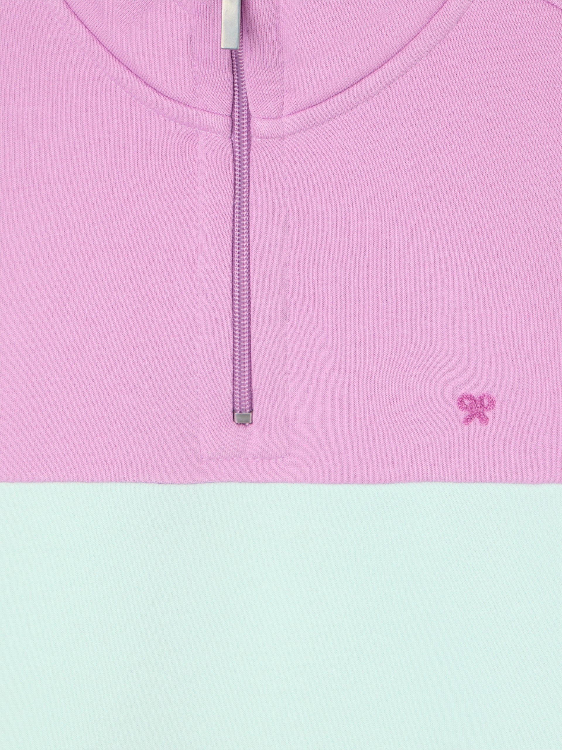 Women's tricolor sweatshirt purple and green