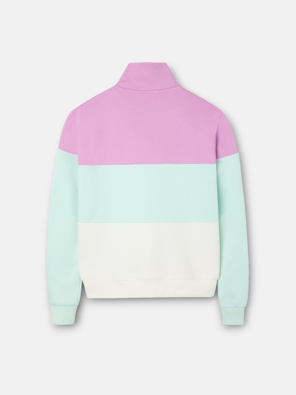 Sweatshirt mulher tricolor roxo e verde
