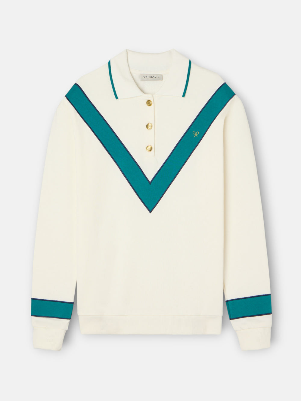 Sweatshirt retro verde e cru mulher