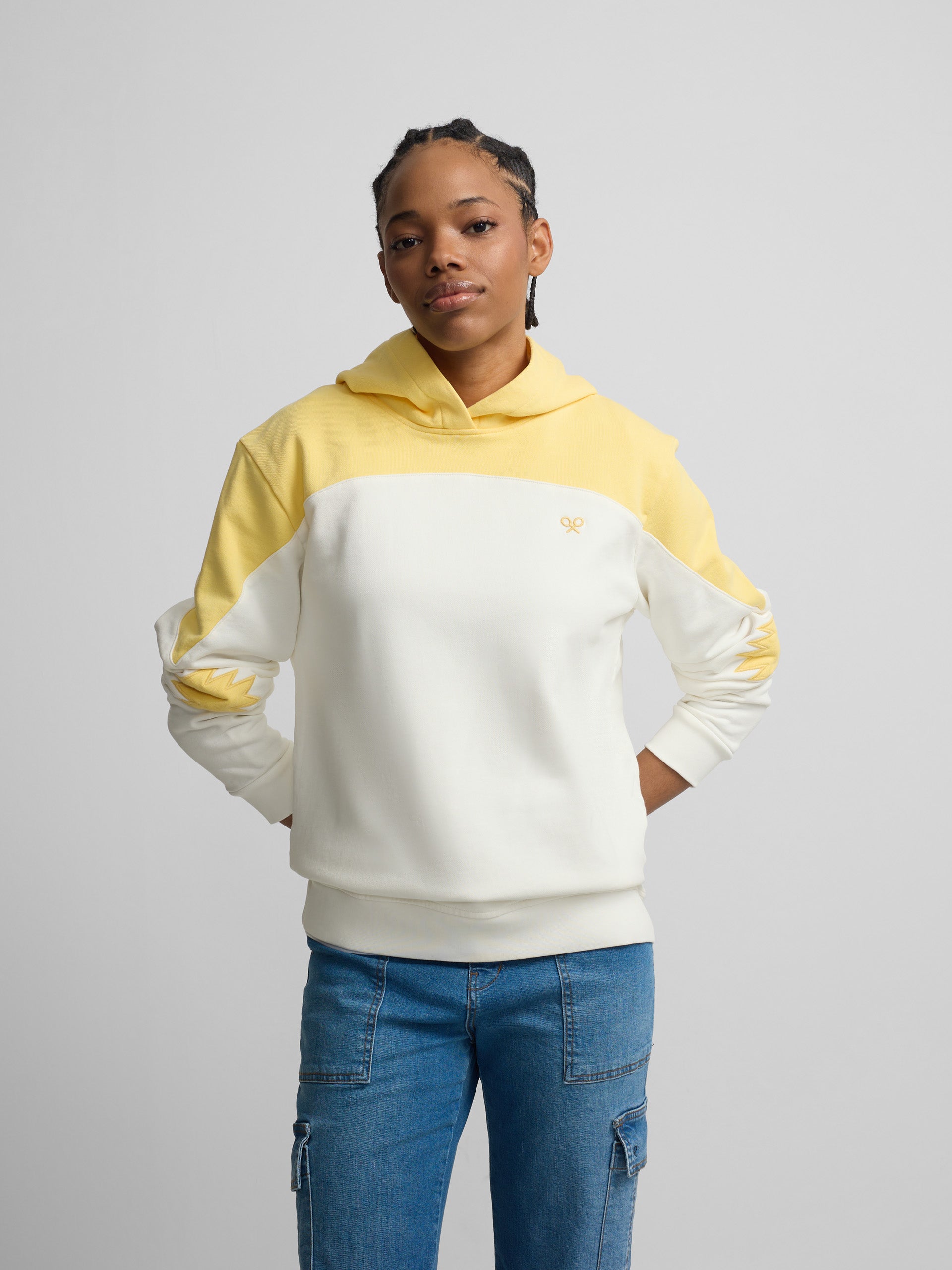 Sweatshirt mulher estrela bicolor cru