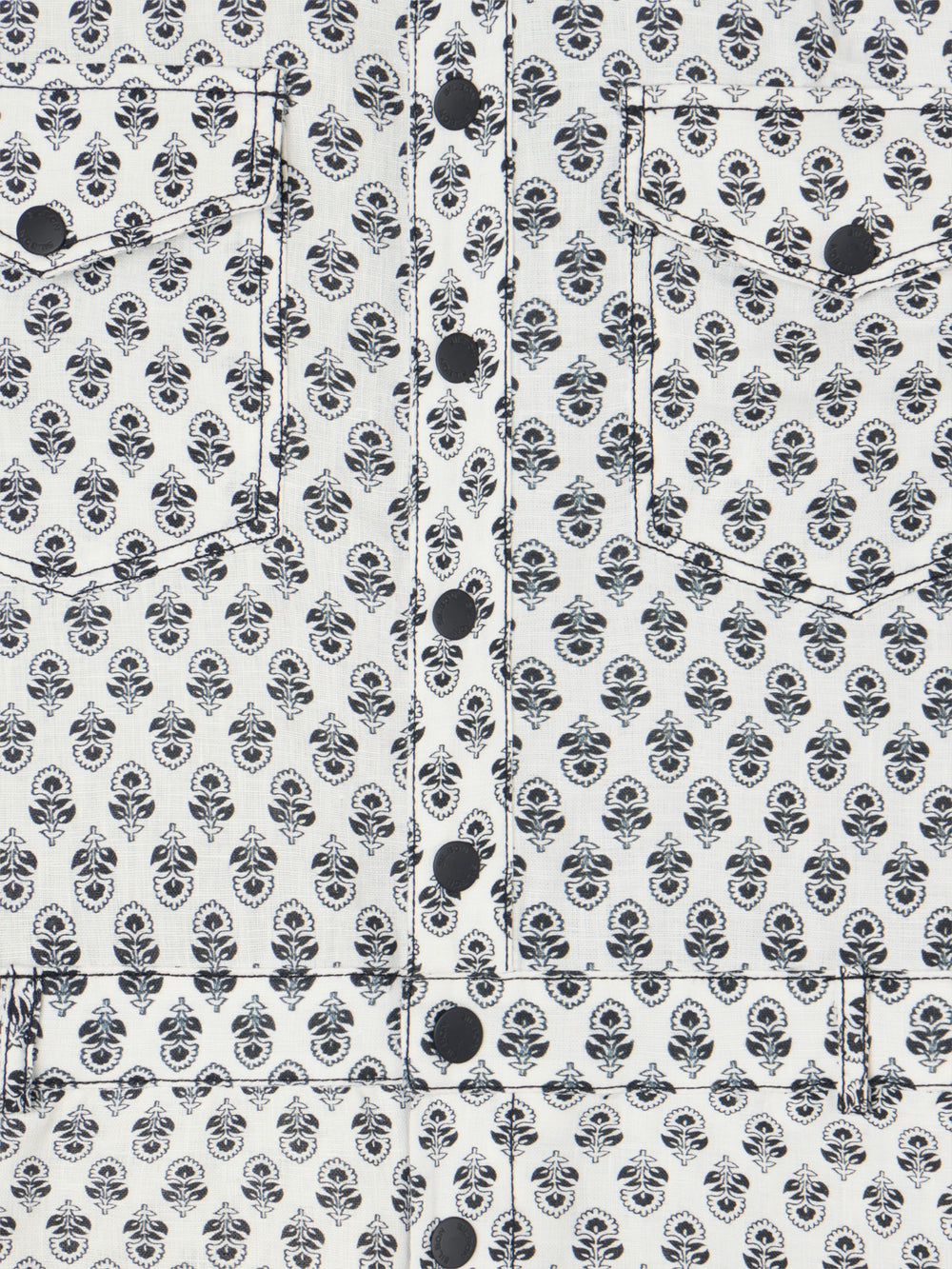 White printed linen jumpsuit