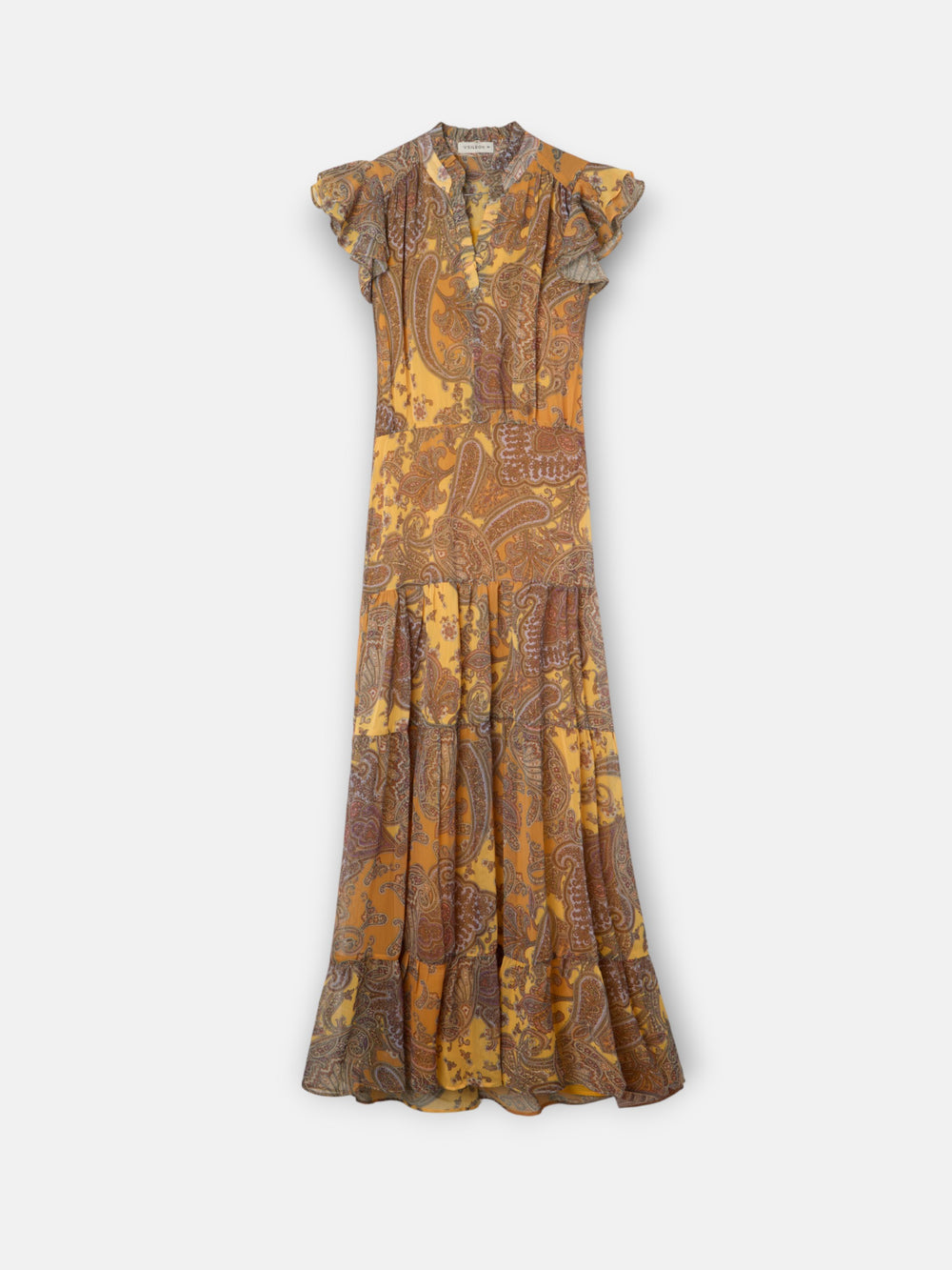 Vestido midi vuelo estampado naranjas