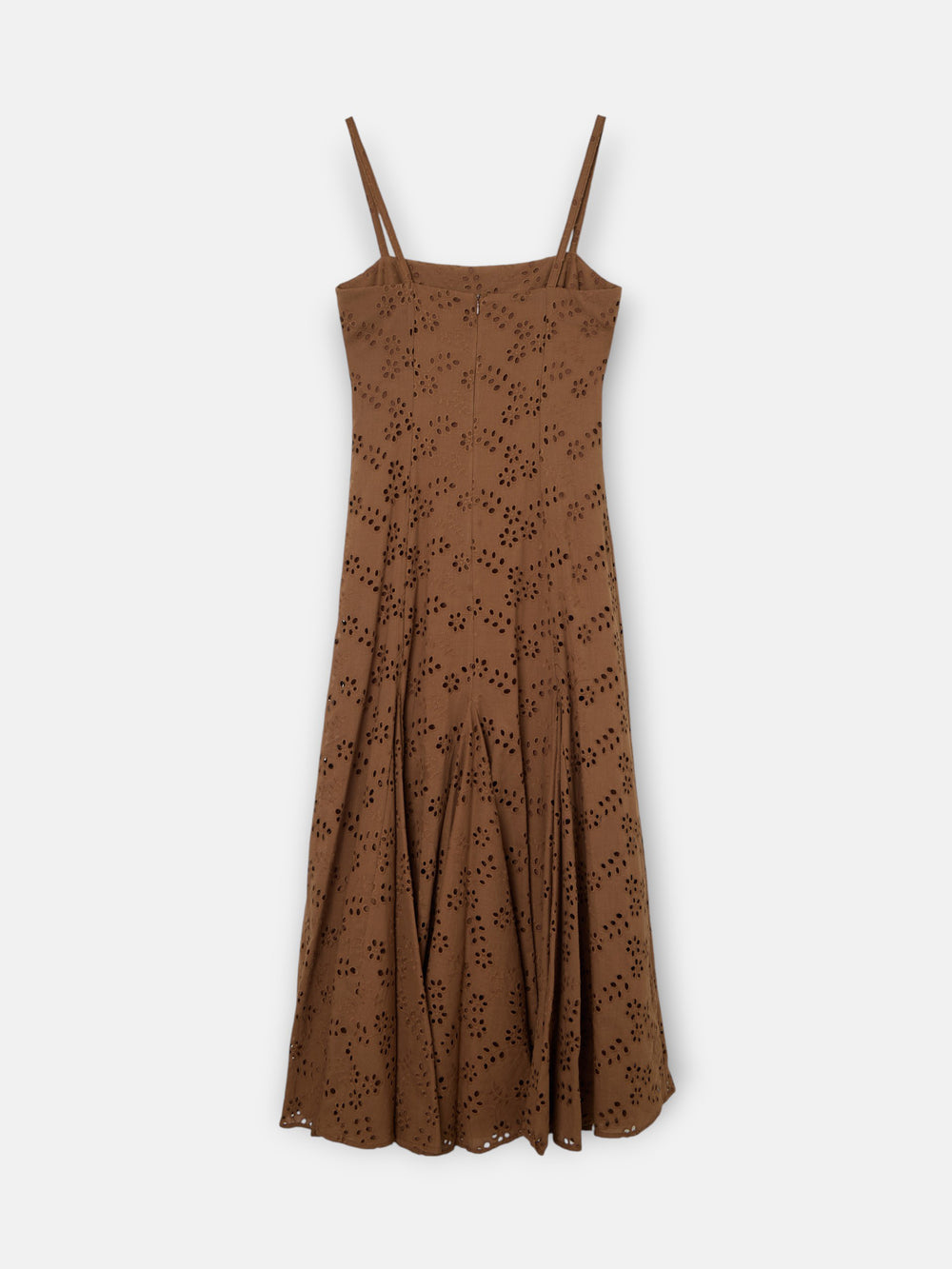 Vestido midi bordados marron