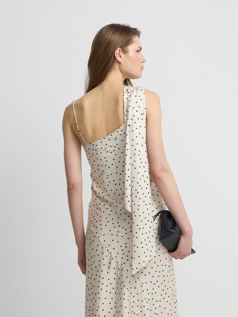 Vestido lencero lunares blanco y negro