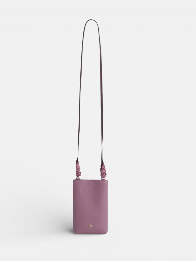 Minibolsa nó rosa e bordô