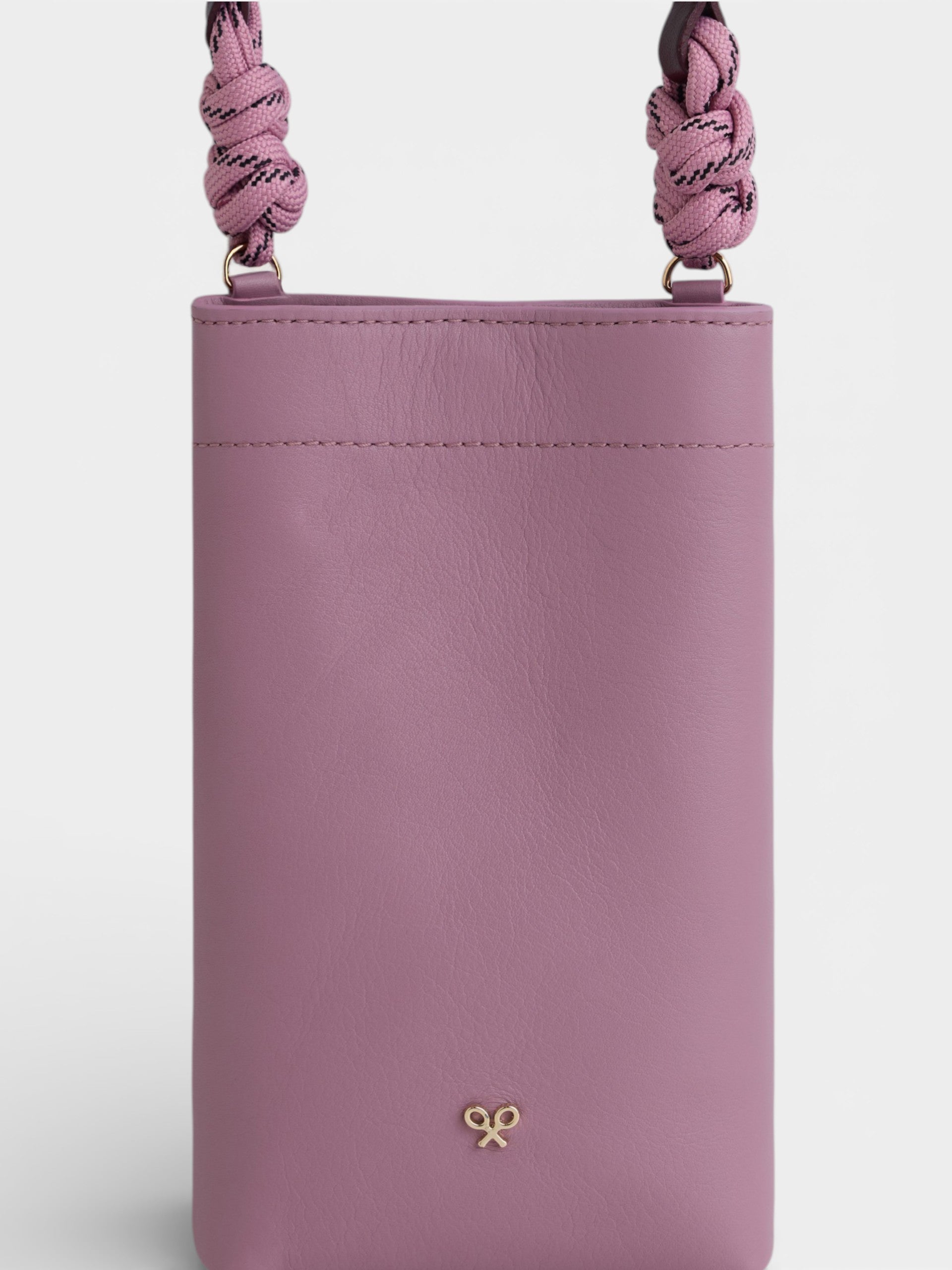 Mini knot bag in pink and burgundy