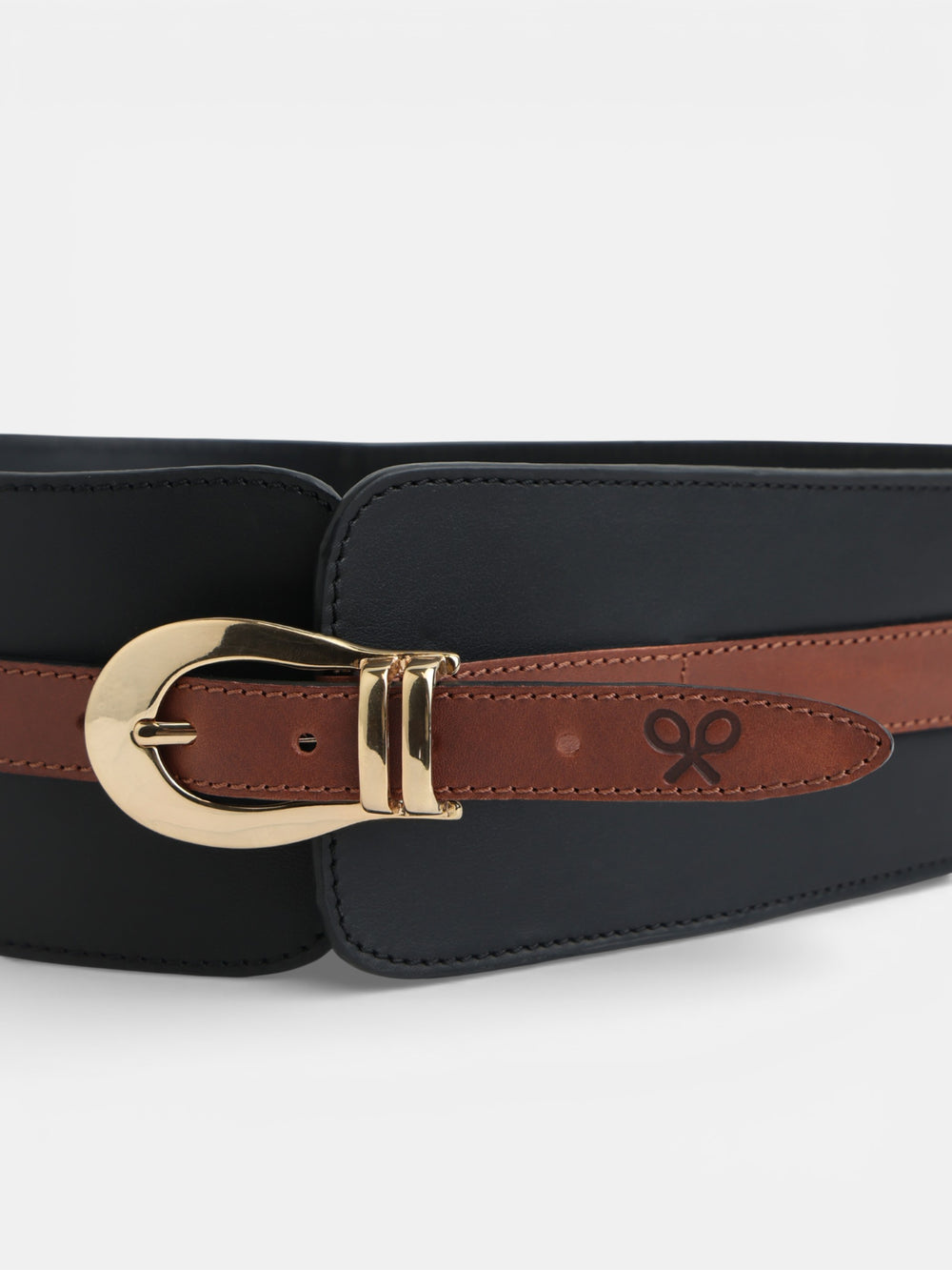 ceinture en cuir marron et noir
