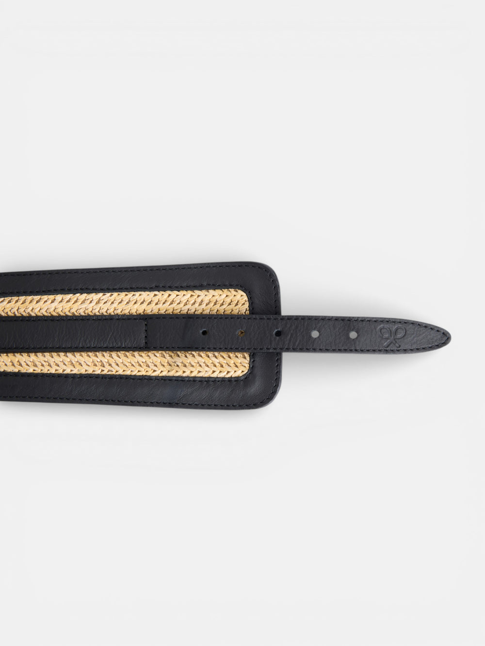 Cinturón fajín piel rafia negro