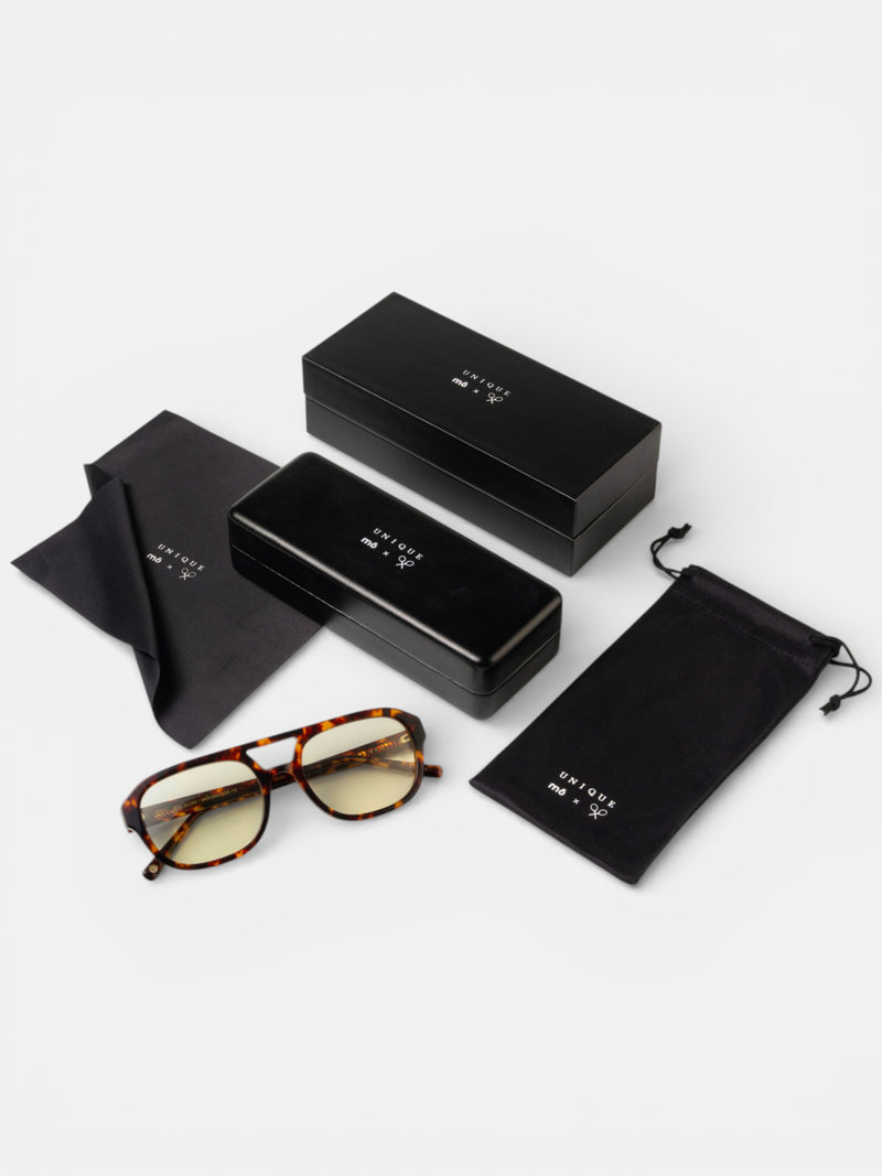 MOXSILBON Unique aviator tortoiseshell sunglasses