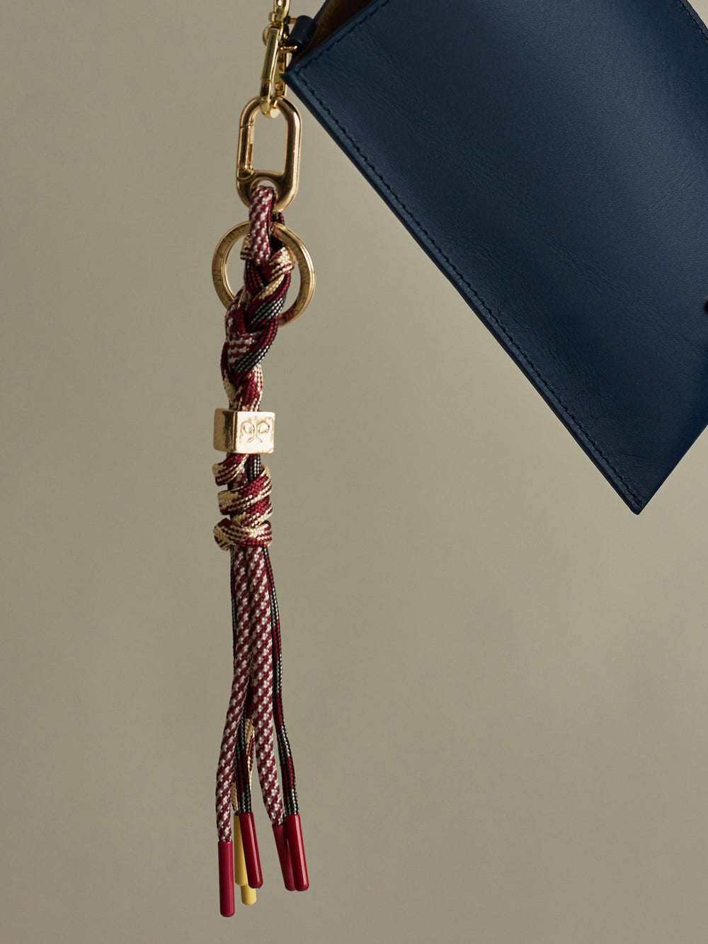 Gold and burgundy handle keychain