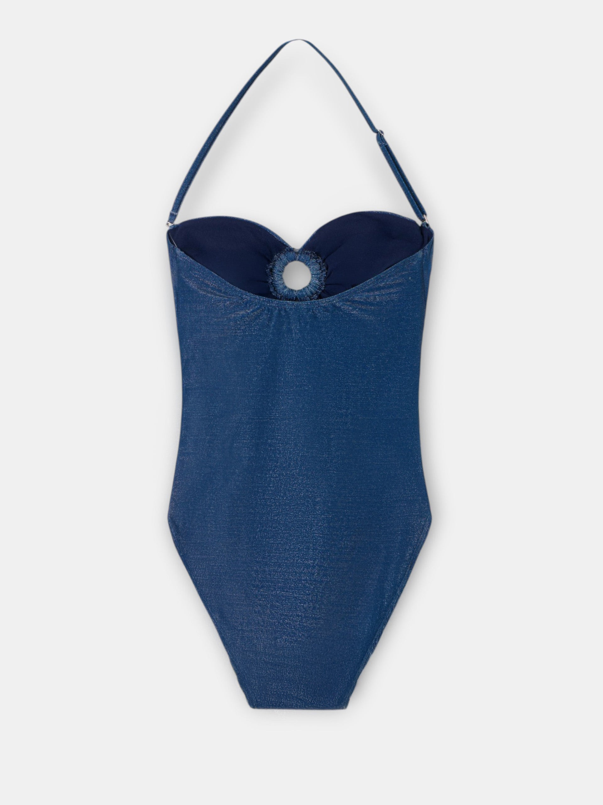 Maillot de bain à nœud lurex marine