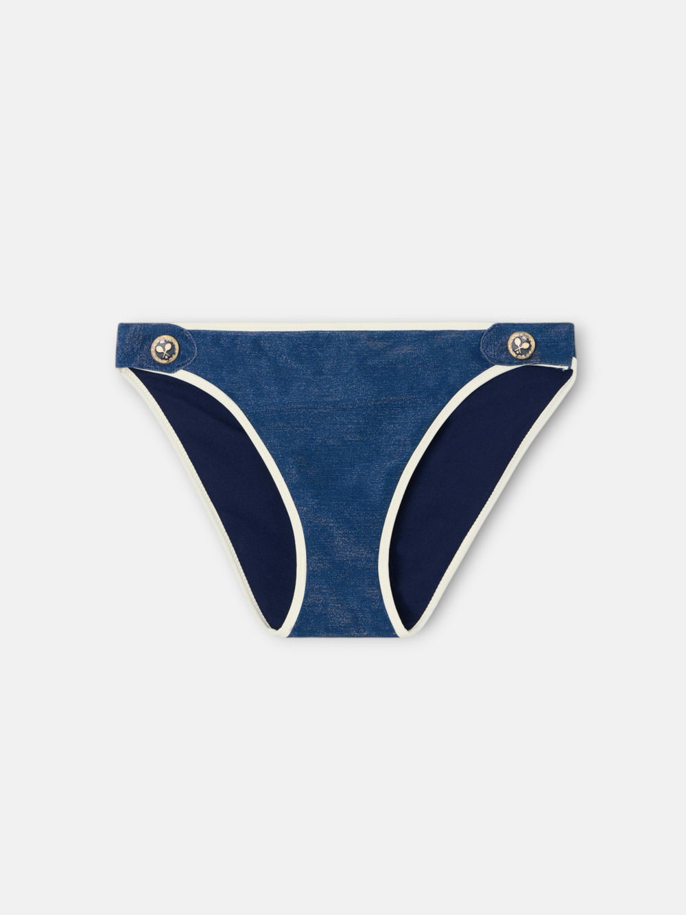 Culotte de bikini marin marin en lurex bleu