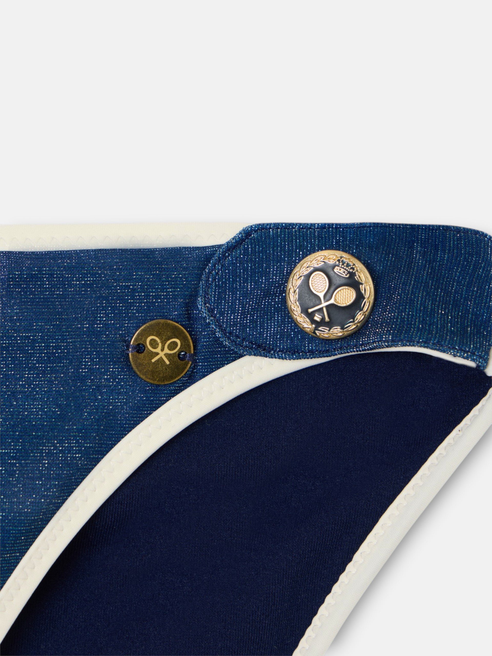 Culotte de bikini marin bleu lurex