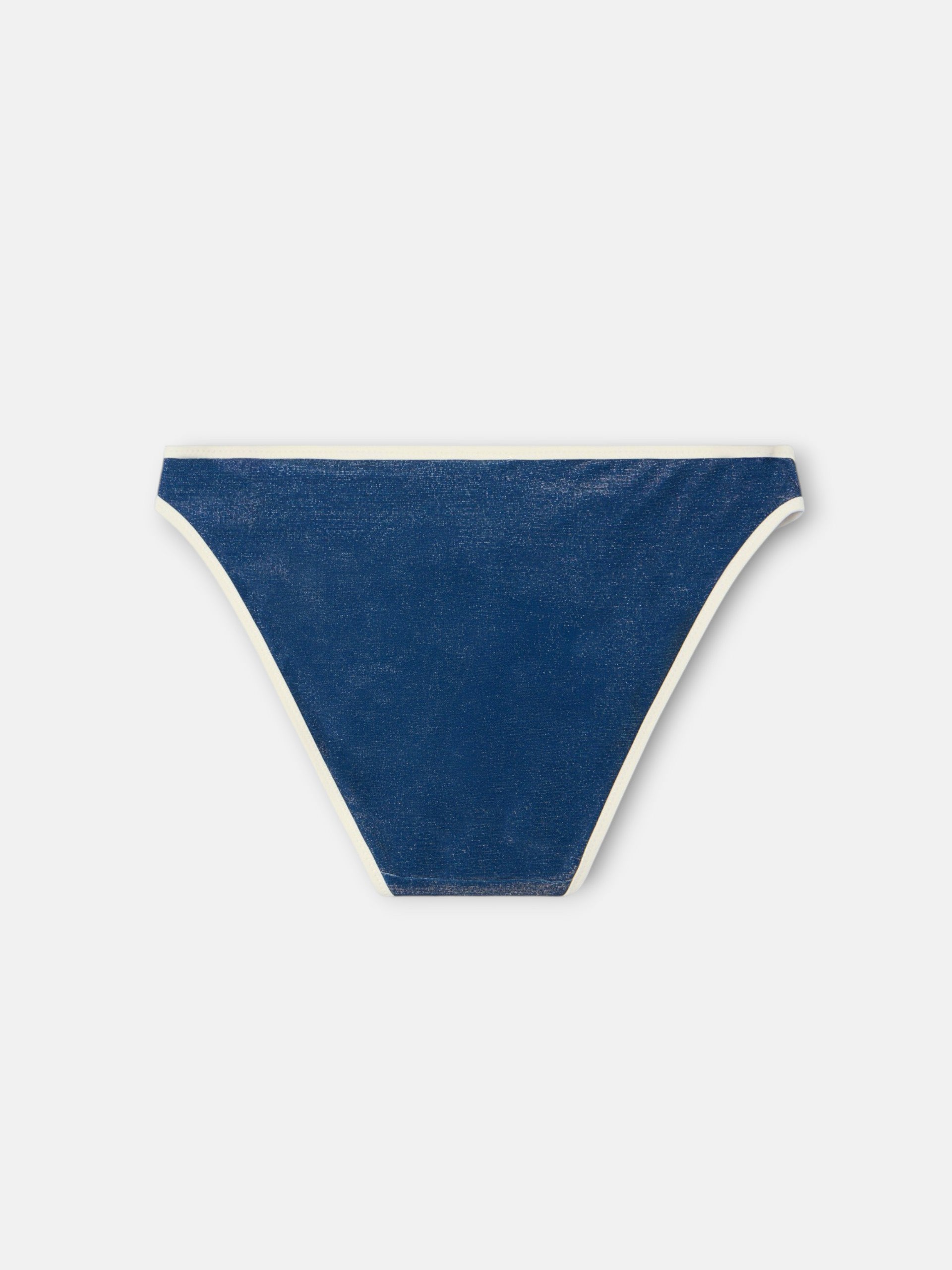 Culotte de bikini marin bleu lurex