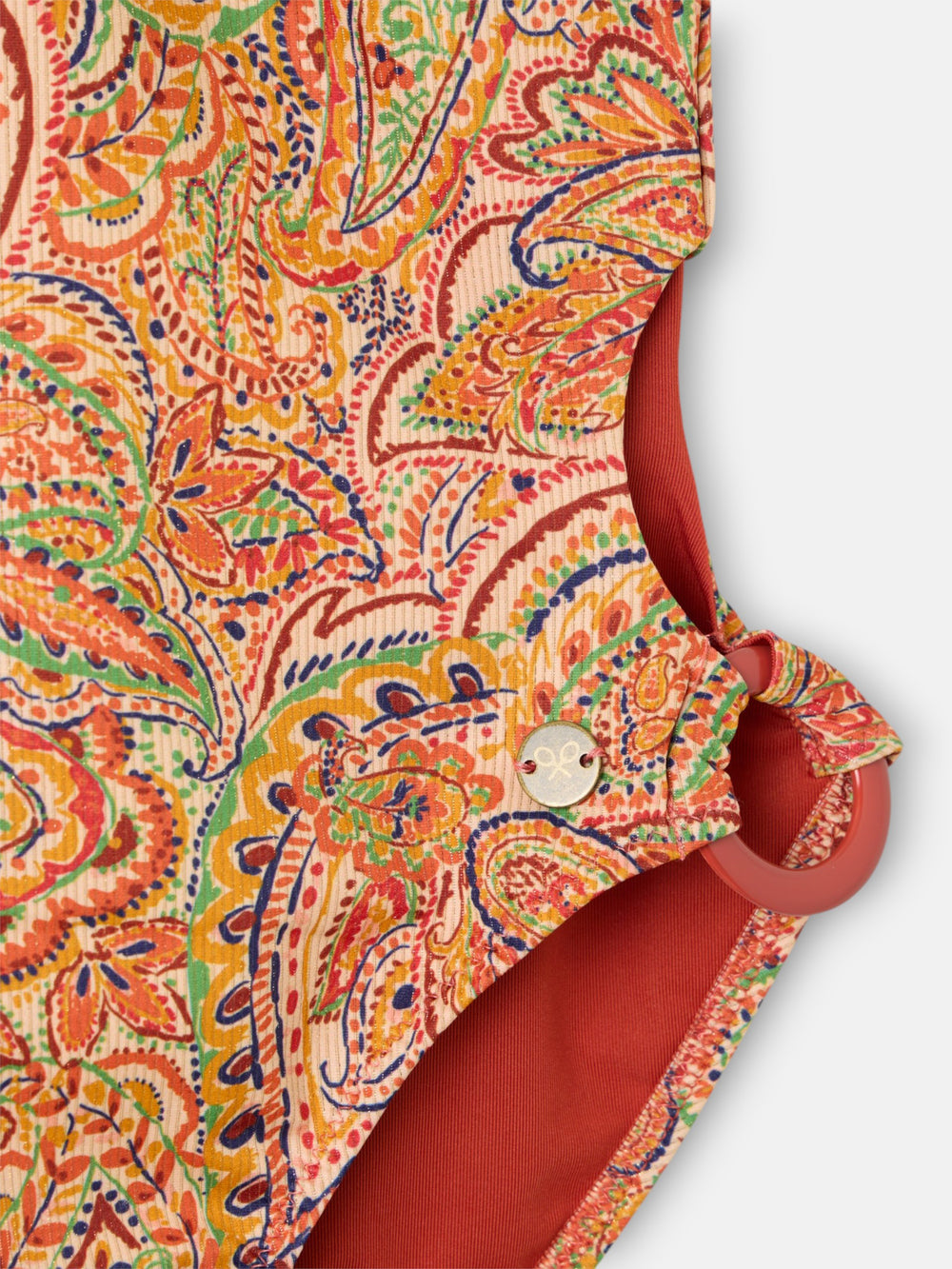 Orange paisley print swimsuit