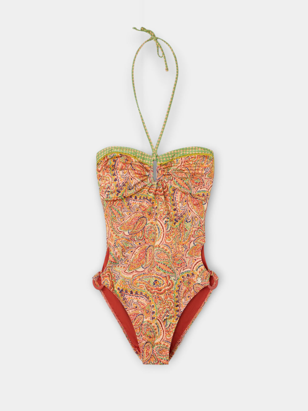 Maillot de bain imprimé cachemire orange