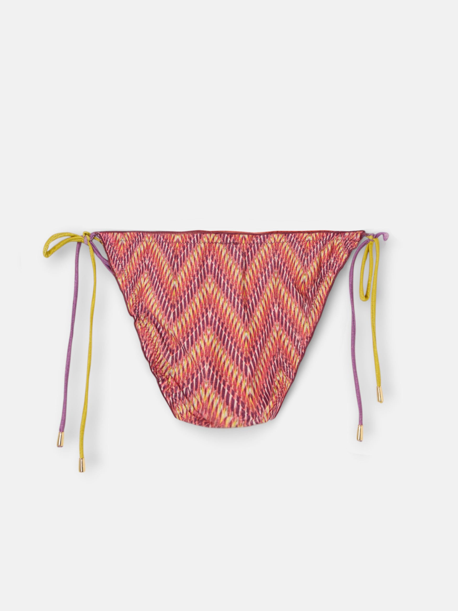 Bas de maillot de bain bikini rose à chevrons