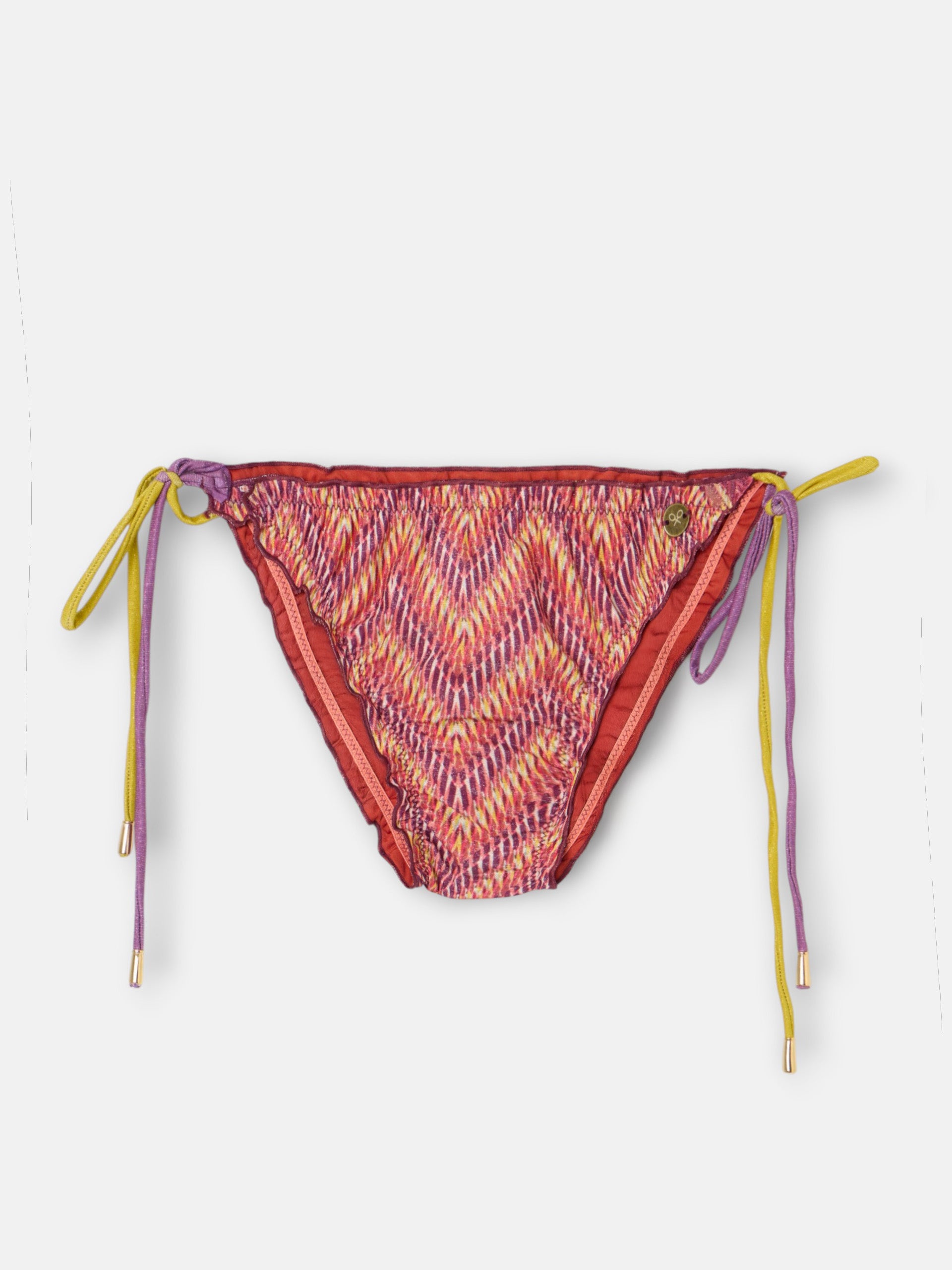 Bas de maillot de bain bikini rose à chevrons