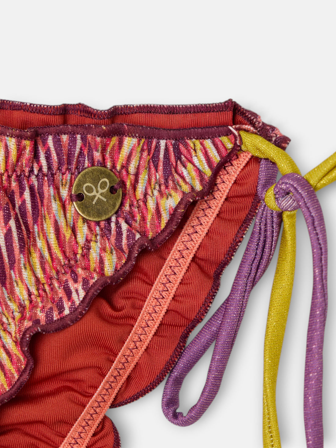 Culotte de bikini motif chevrons roses