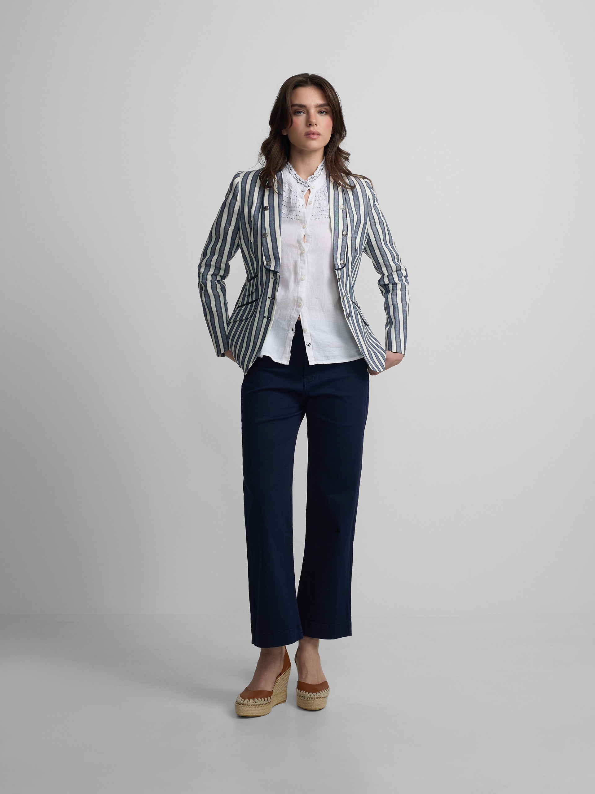 Americana marinera rayas azules