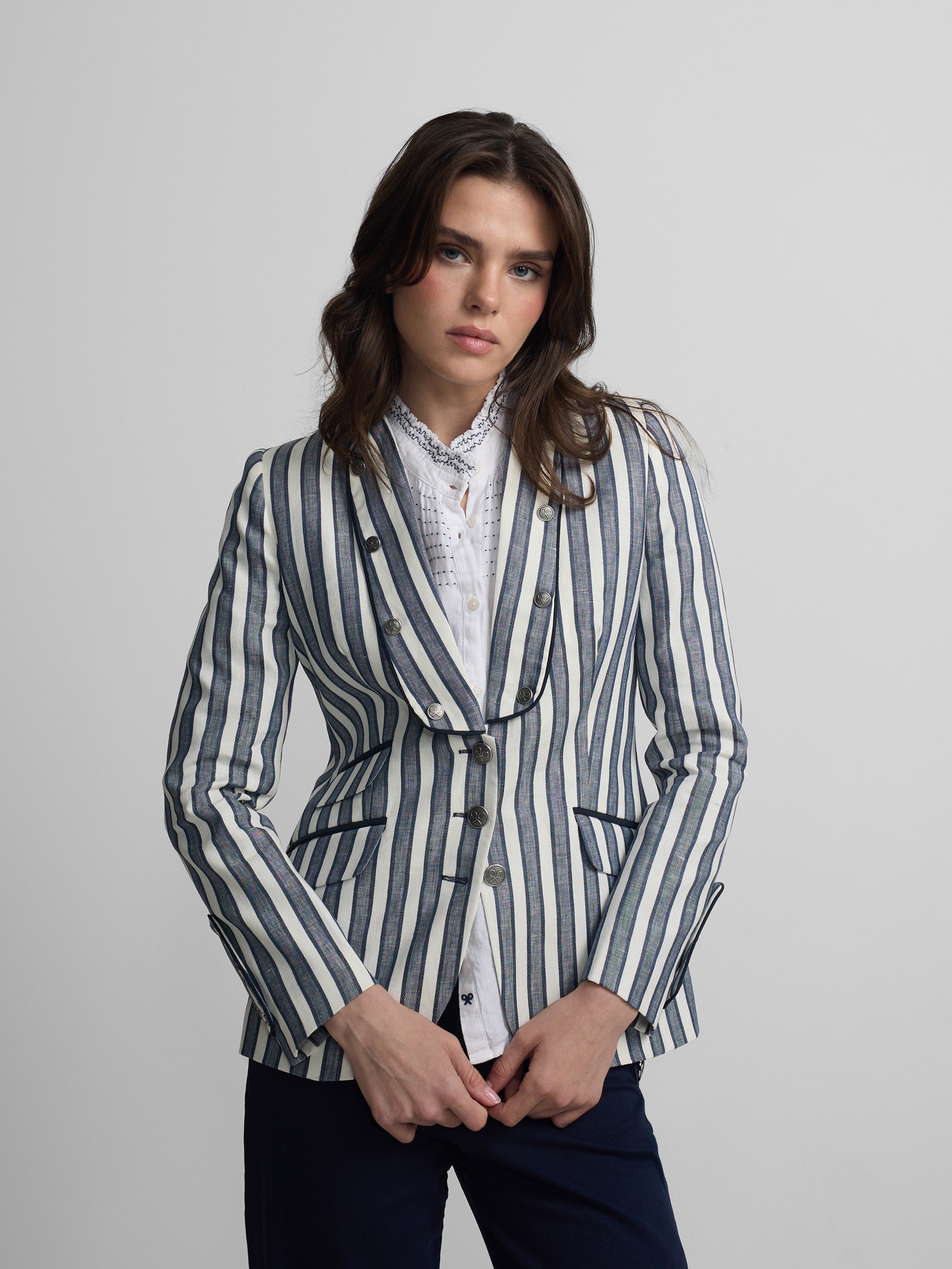 Americana marinera rayas azules