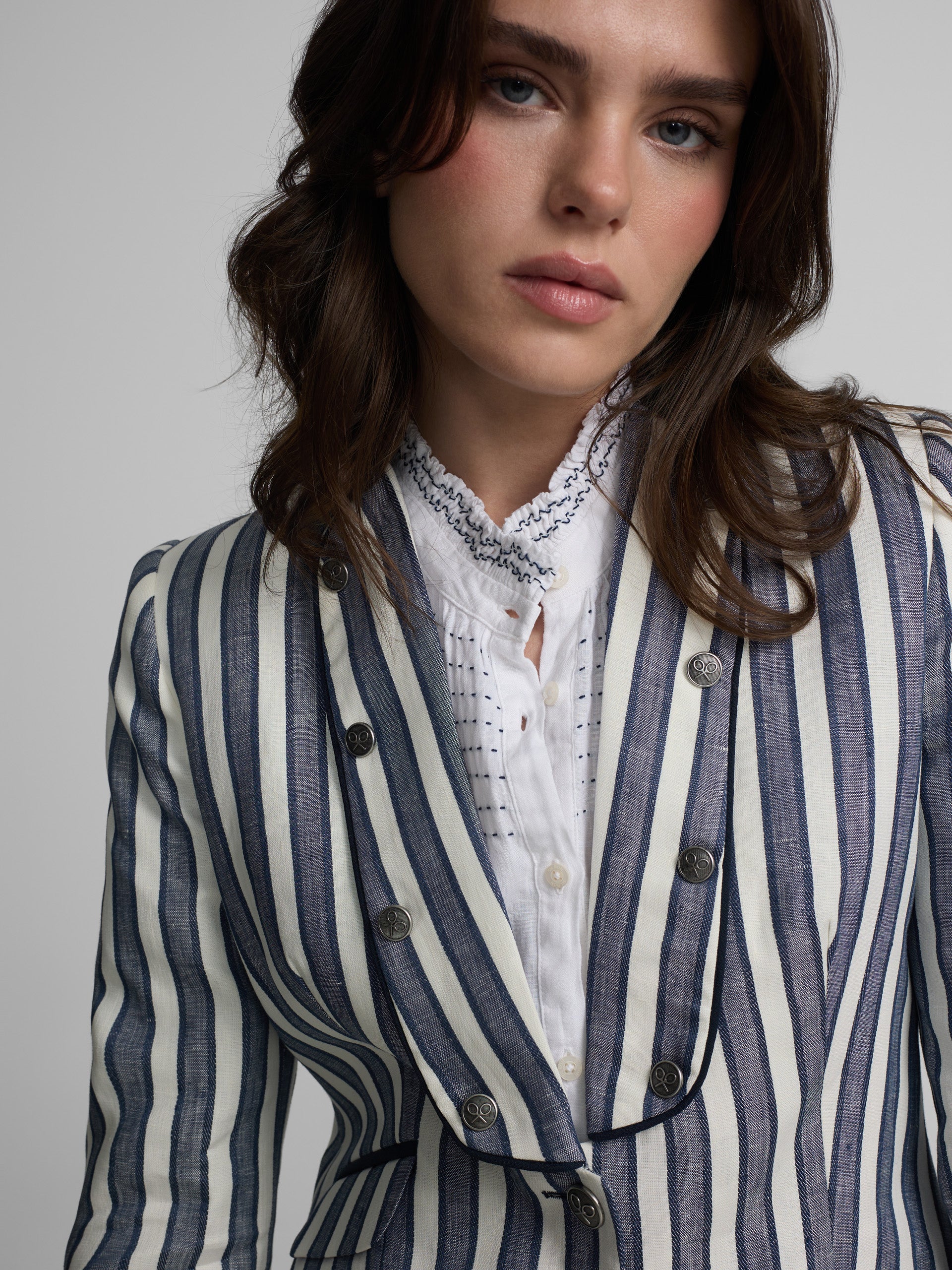 Americana marinera rayas azules