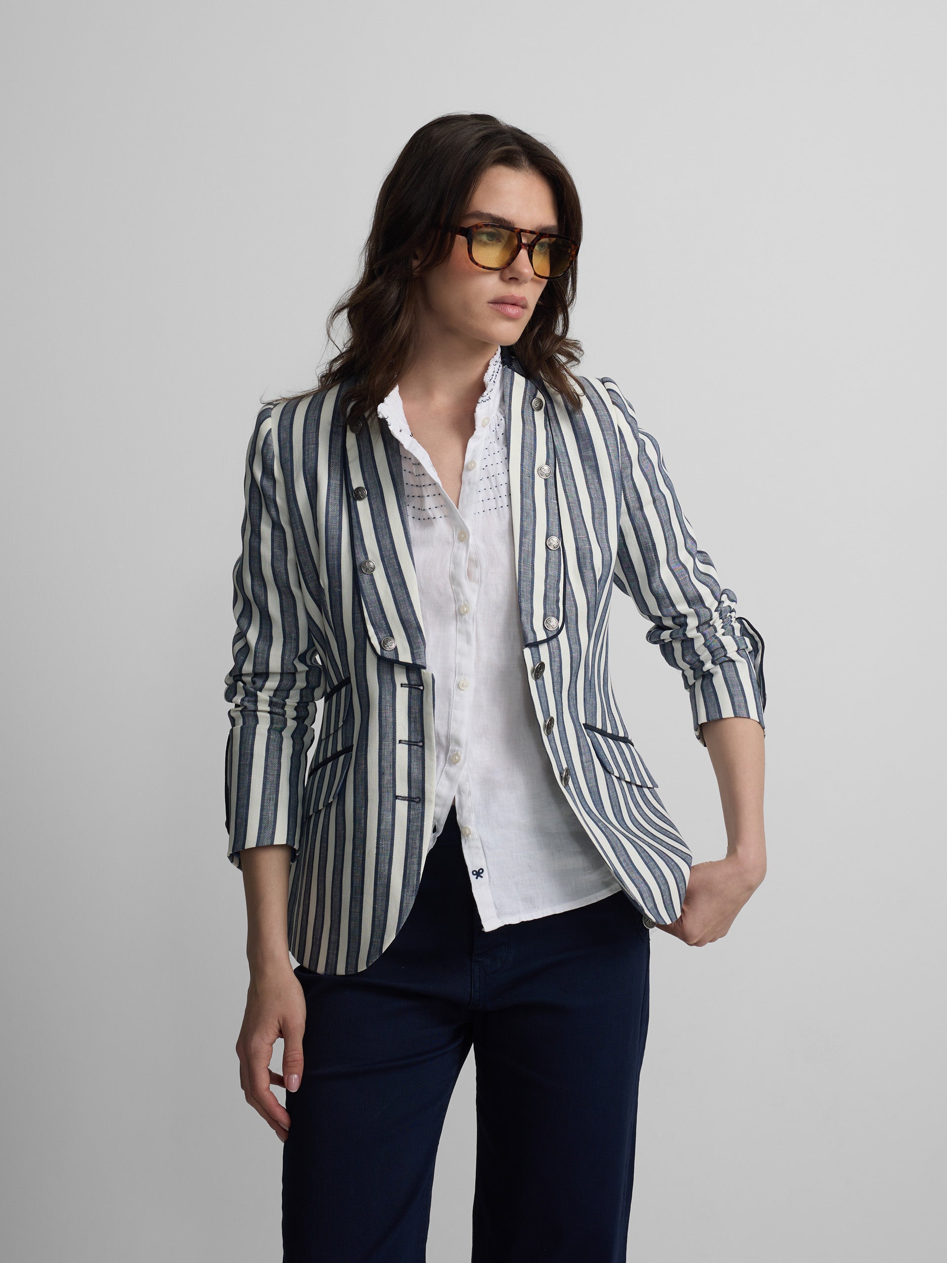 Americana marinera rayas azules