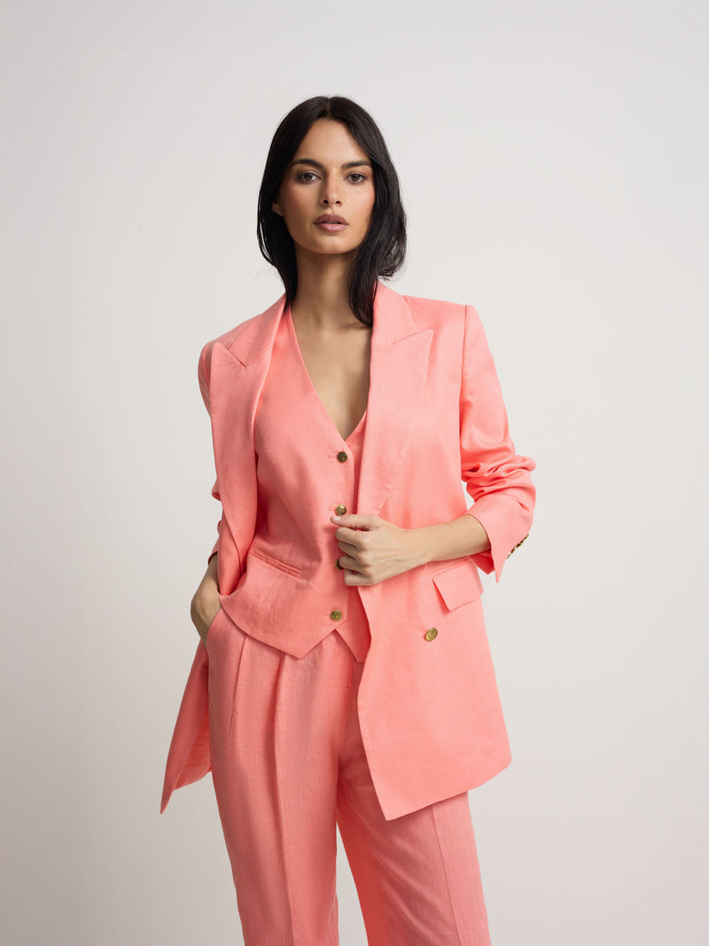 Veste croisée classique corail
