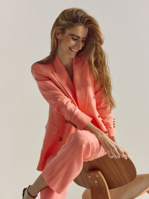 Veste croisée classique corail