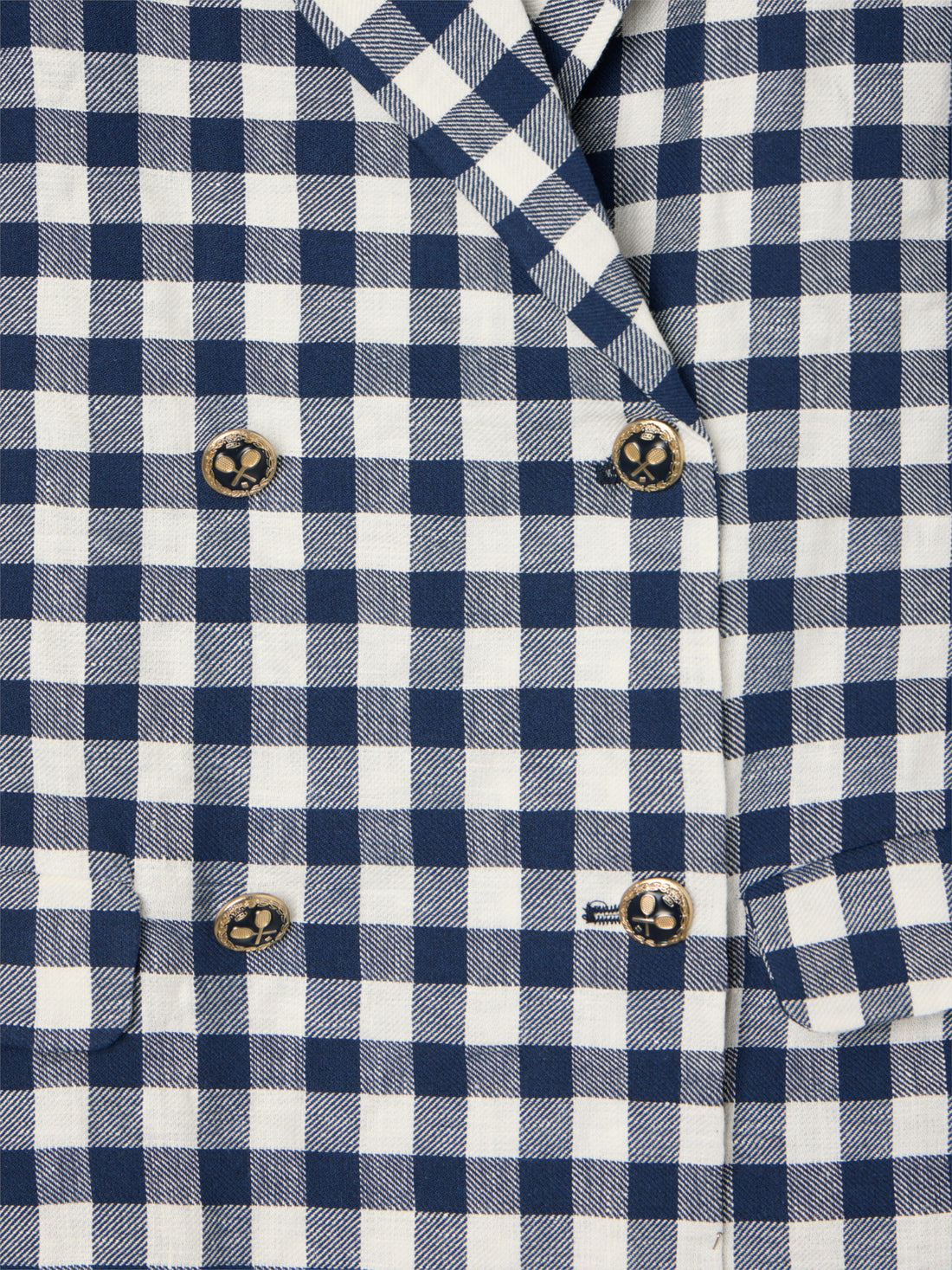 Blazer cruzado vichy azul-marinho