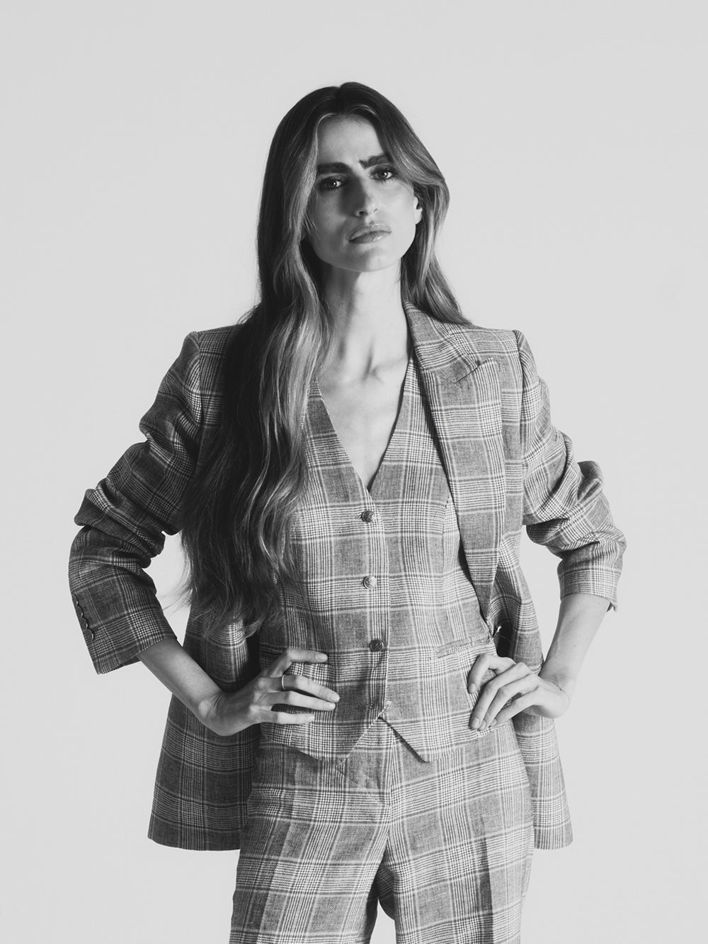 Chaleco clasico cuadros marino