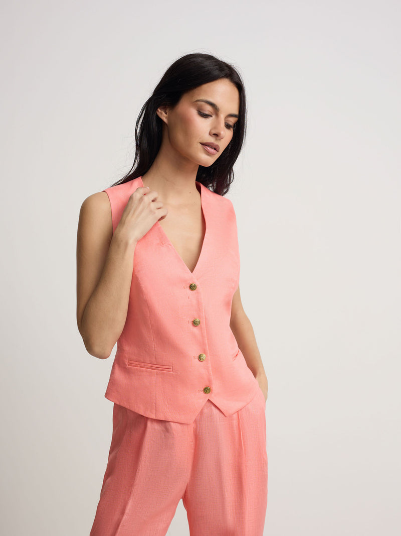 Gilet classique corail