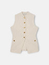 Beige striped buttoned vest