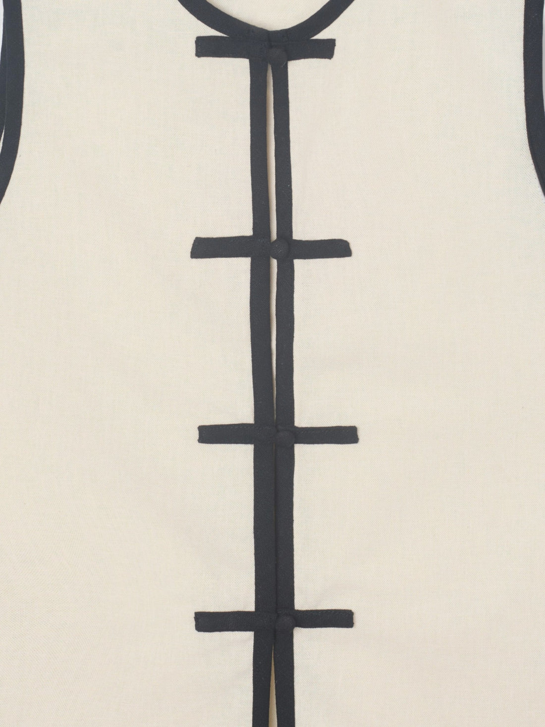 Raw linen waistcoat with contrasting trims