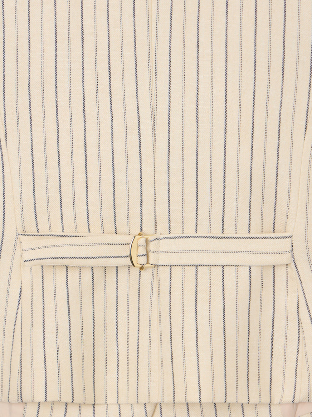 Chaleco aberturas crudo rayas azules