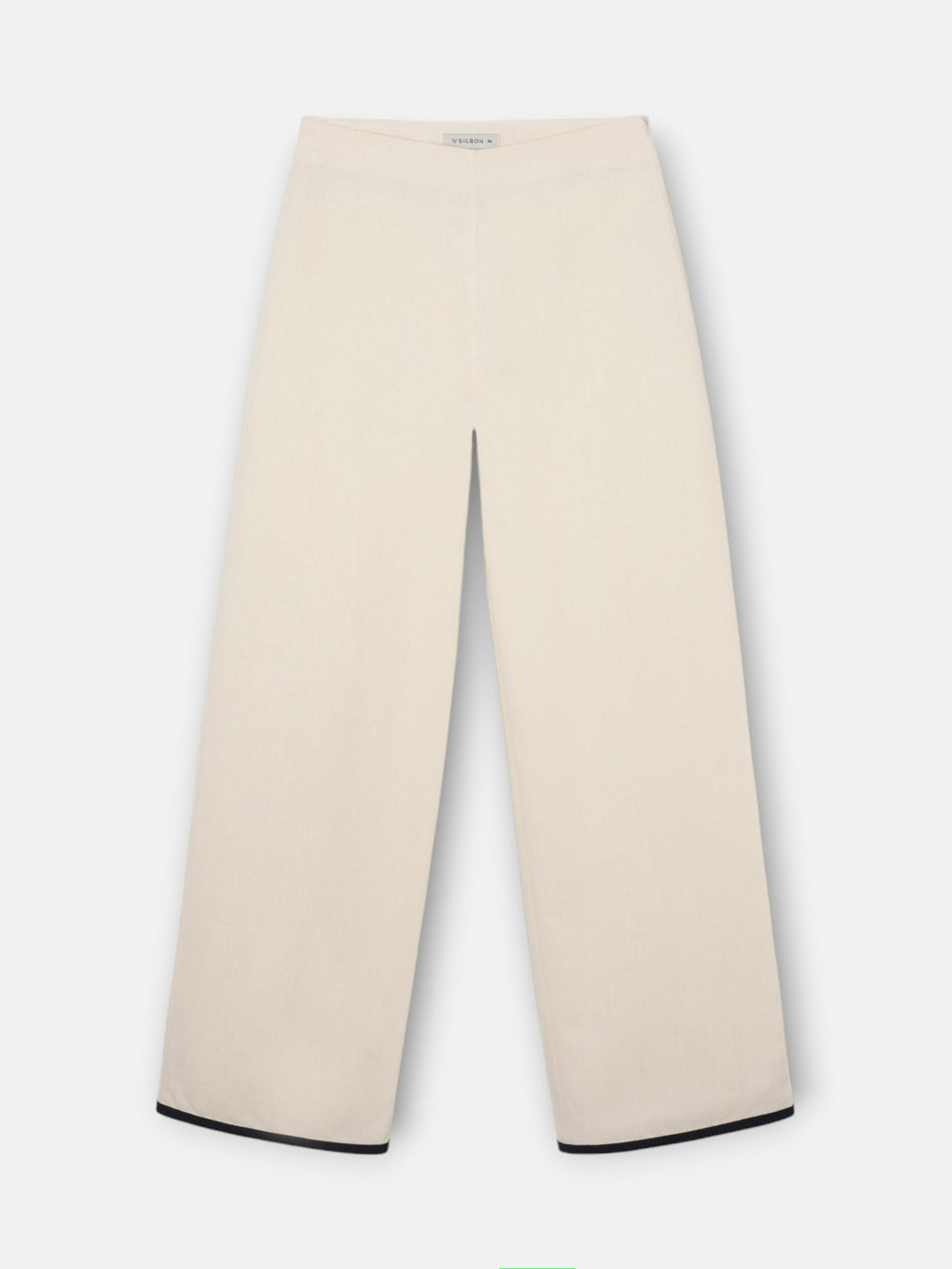 Pantalon recto lino crudo