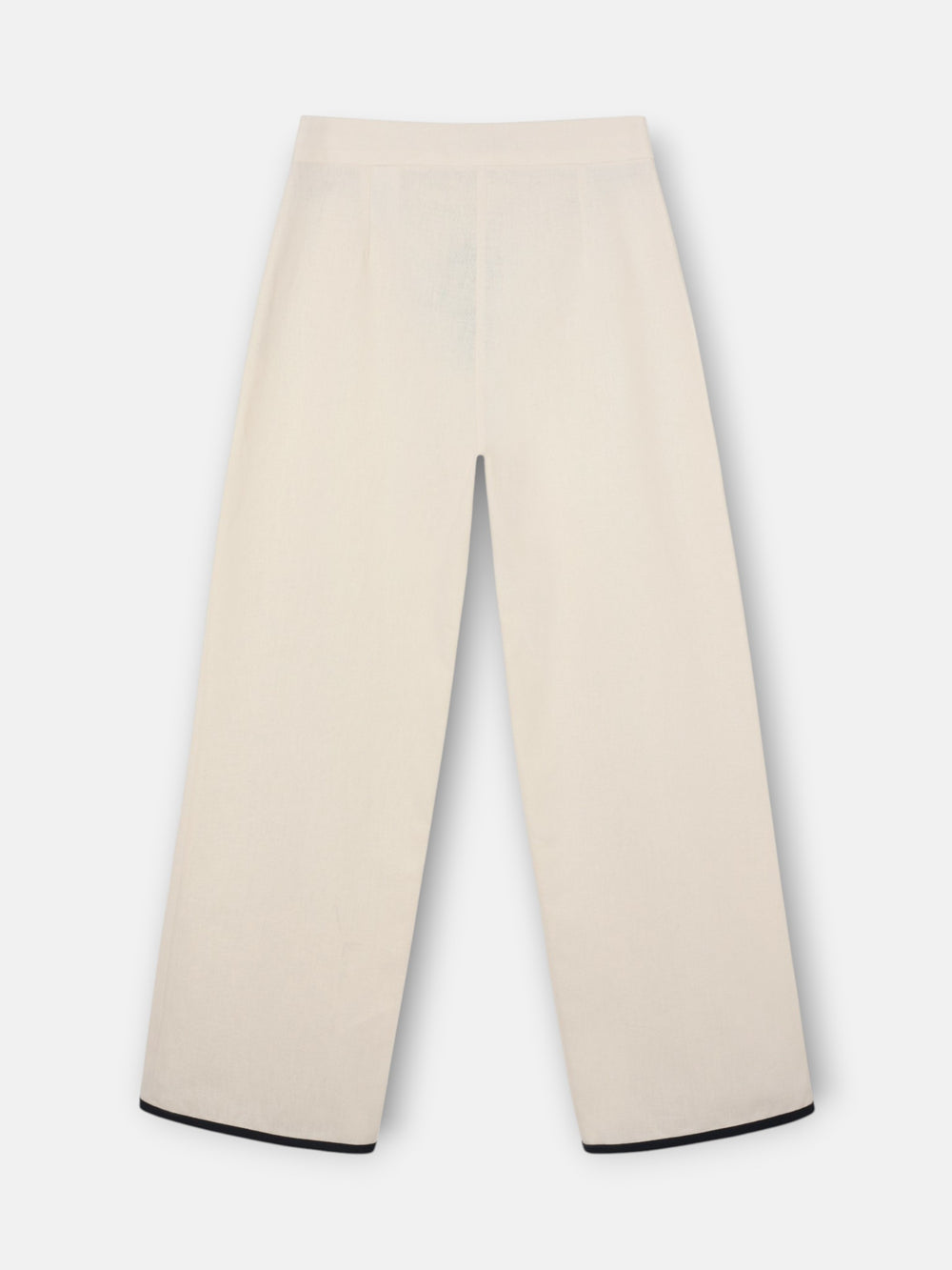 Pantalon recto lino crudo