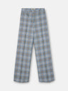Pantalon droit à carreaux marine
