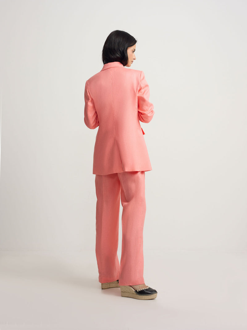 Pantalon droit corail