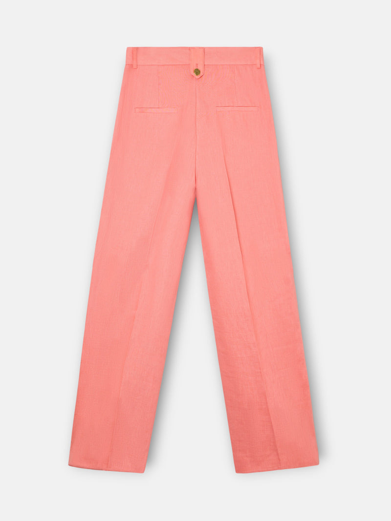 Pantalon droit corail