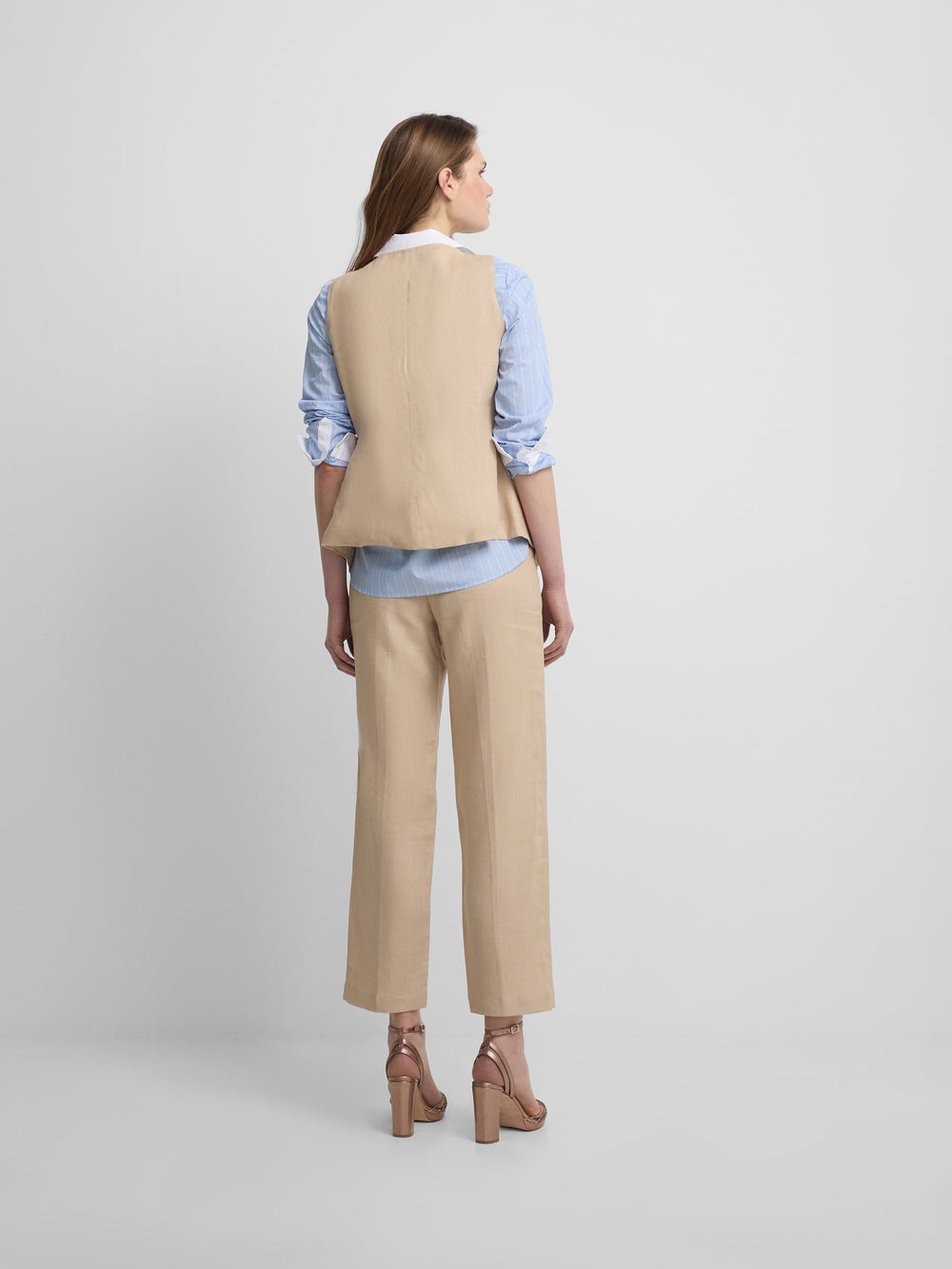 Pantalon lino beige