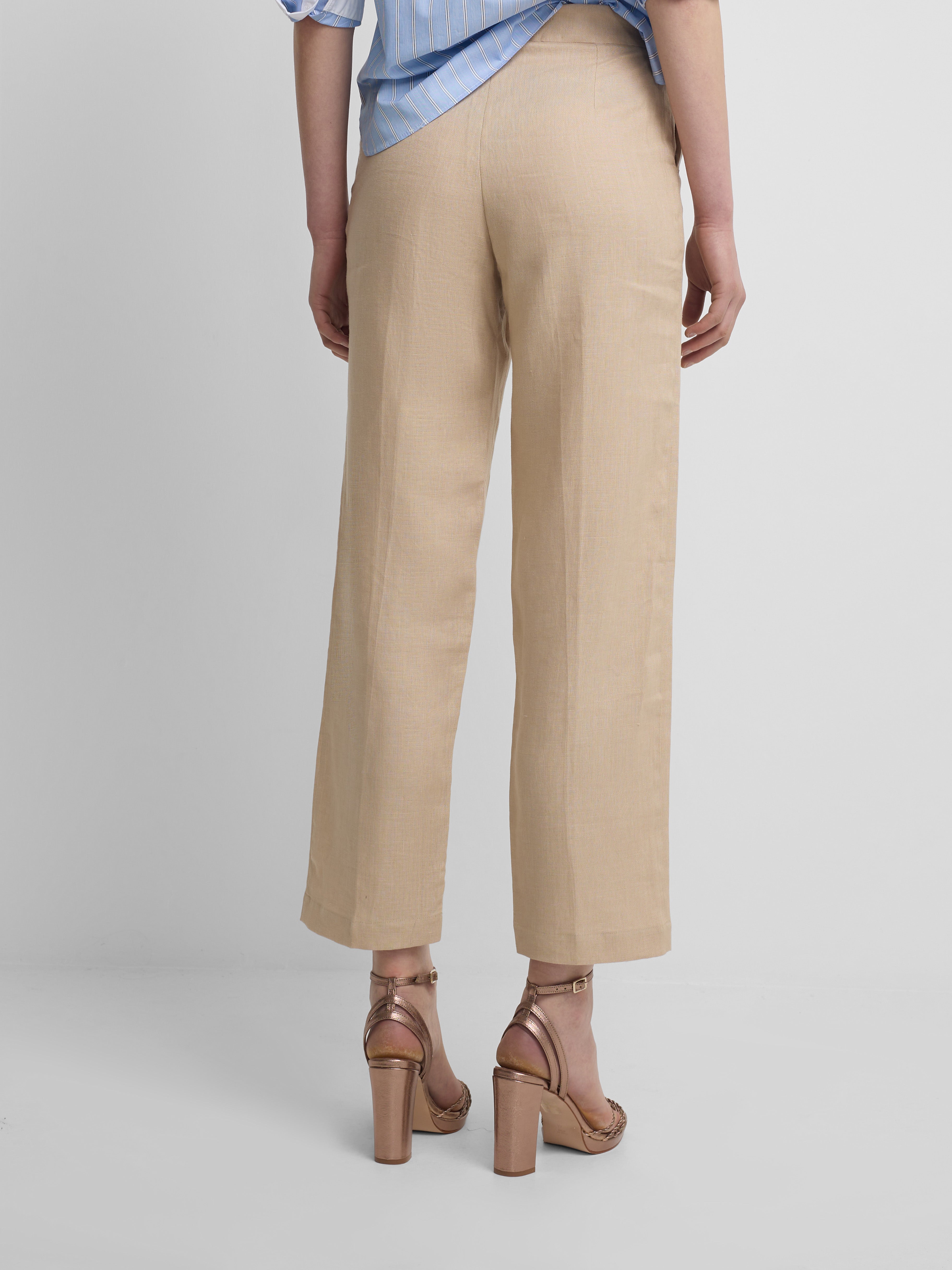 Beige linen trousers