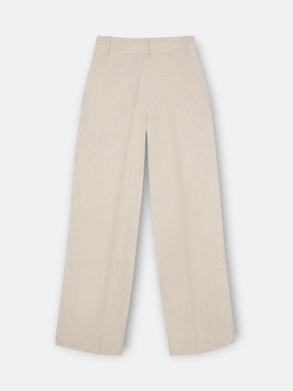 Pantalon recto rayas beige