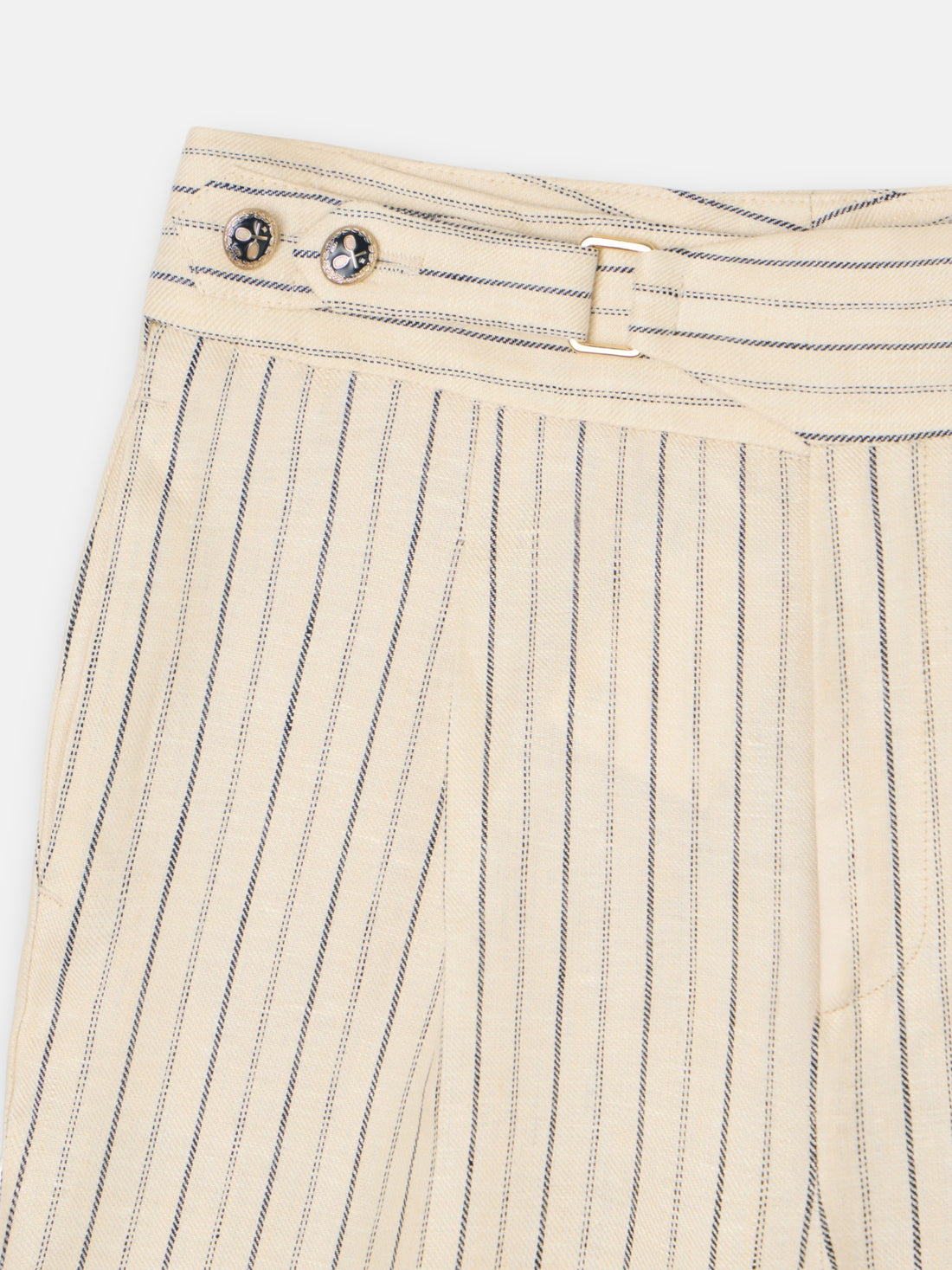 Pantalon crudo rayas azules