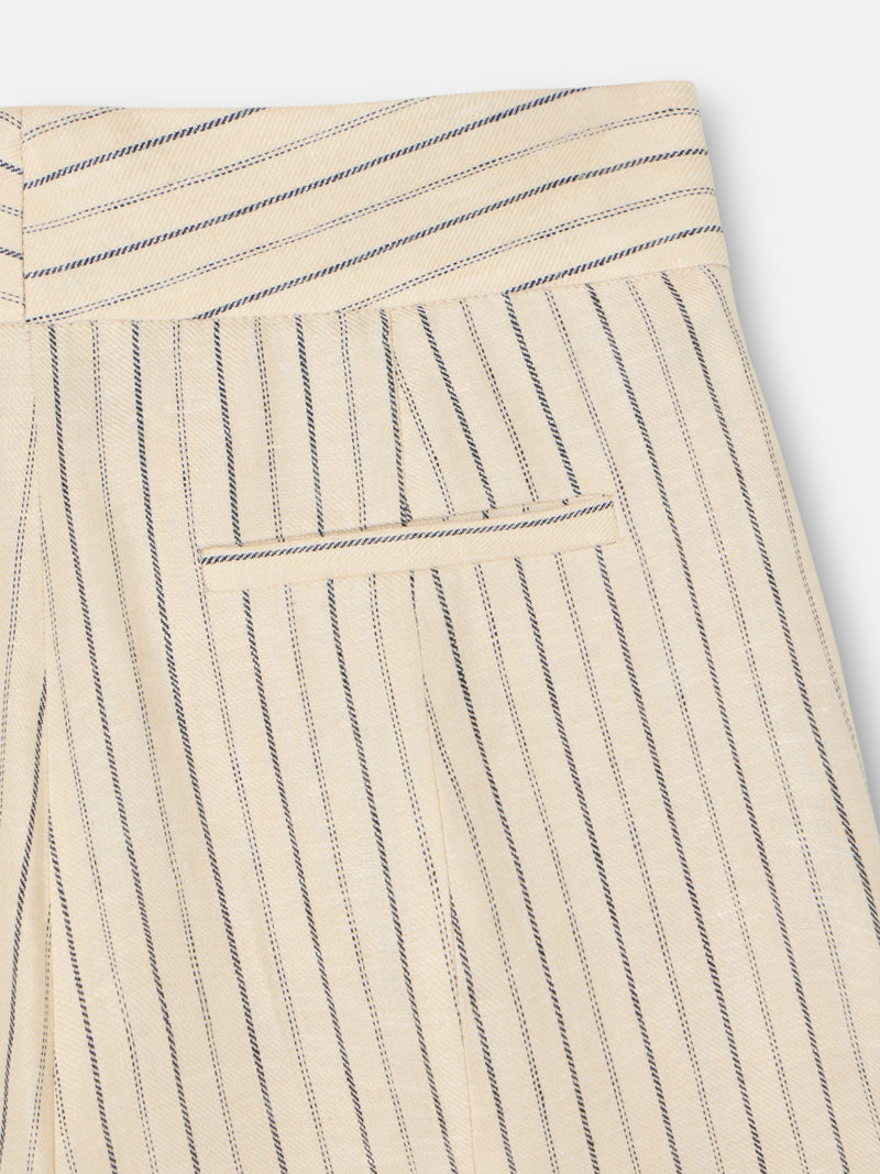Pantalon crudo rayas azules