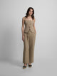 Pantalon recto aberturas beige