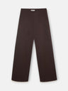 Pantalon droit en lin marron