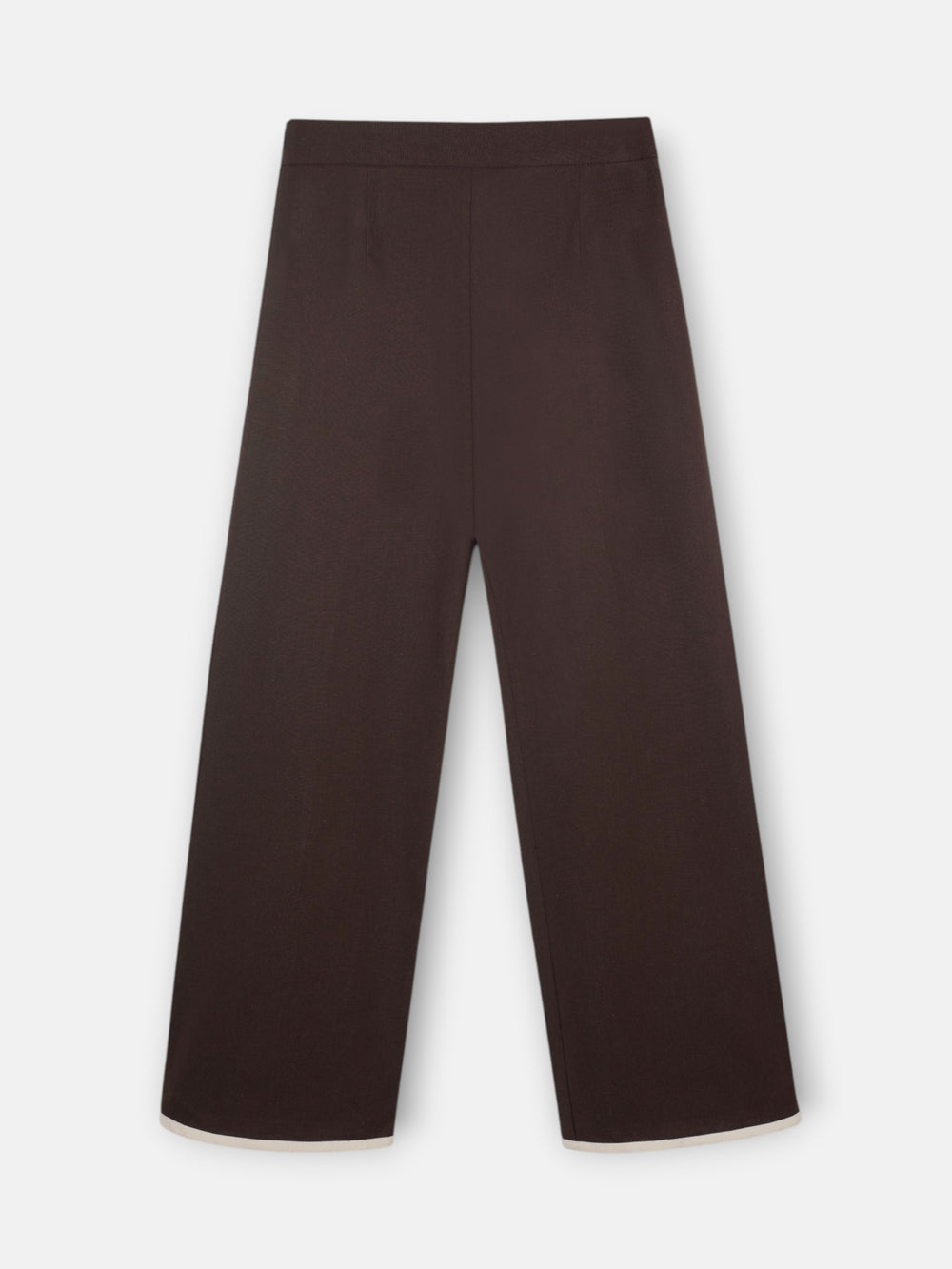 Pantalon recto lino marron